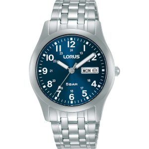 Lorus Gents 50M Stainless Steel Full Figure Blue Dial Watch