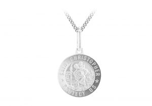 Sterling Silver 18 inch St Christopher Travel Pendant