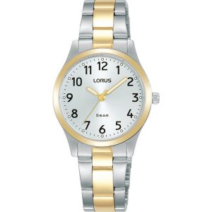 Lorus Quartz Ladies Two Tone Stainless Steel White Dial Bracelet Watch