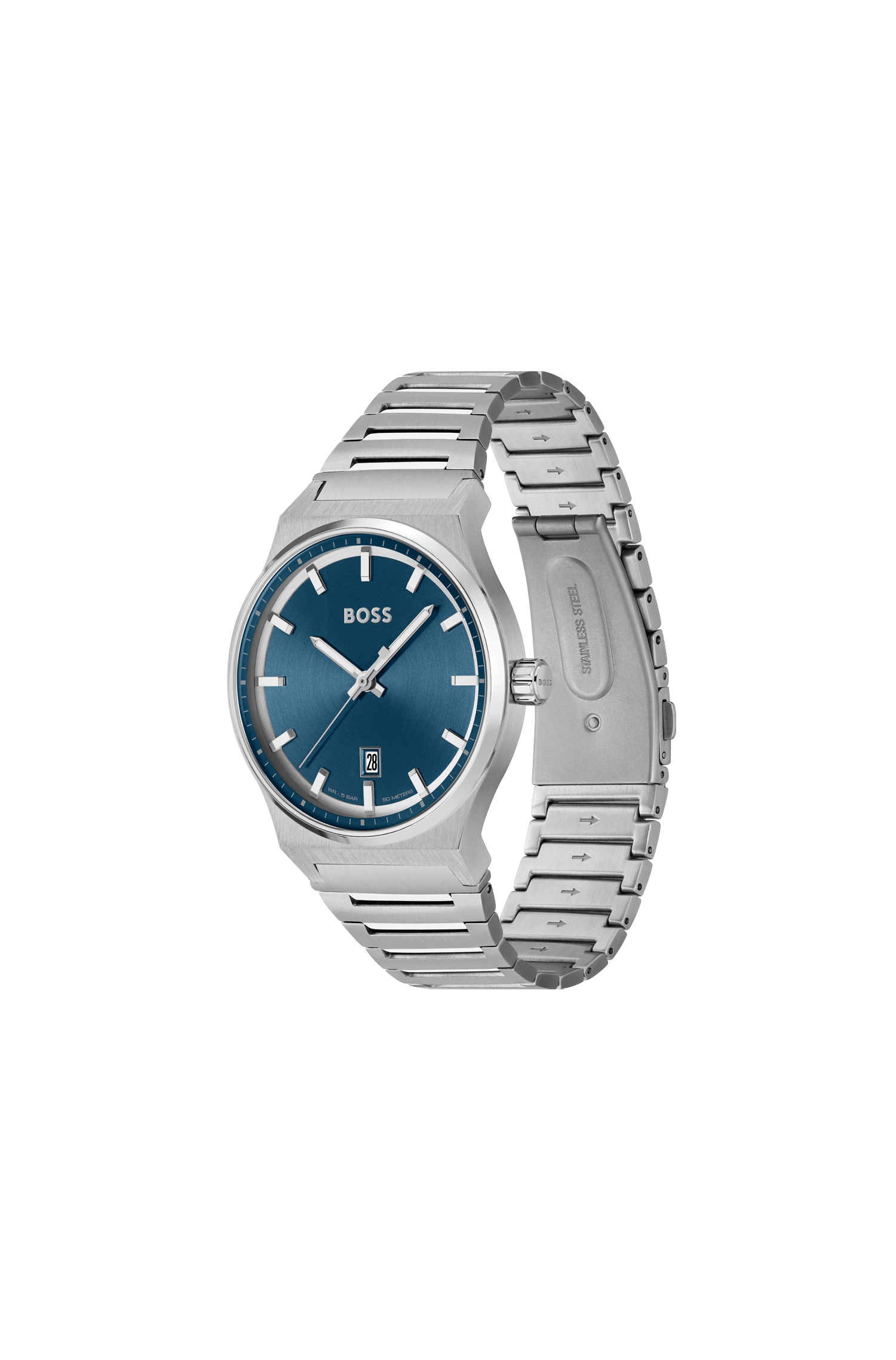 BOSS Candor Blue Dial Stainless Steel Bracelet 41mm hugo boss Fallers Fallers Irish Jewelry