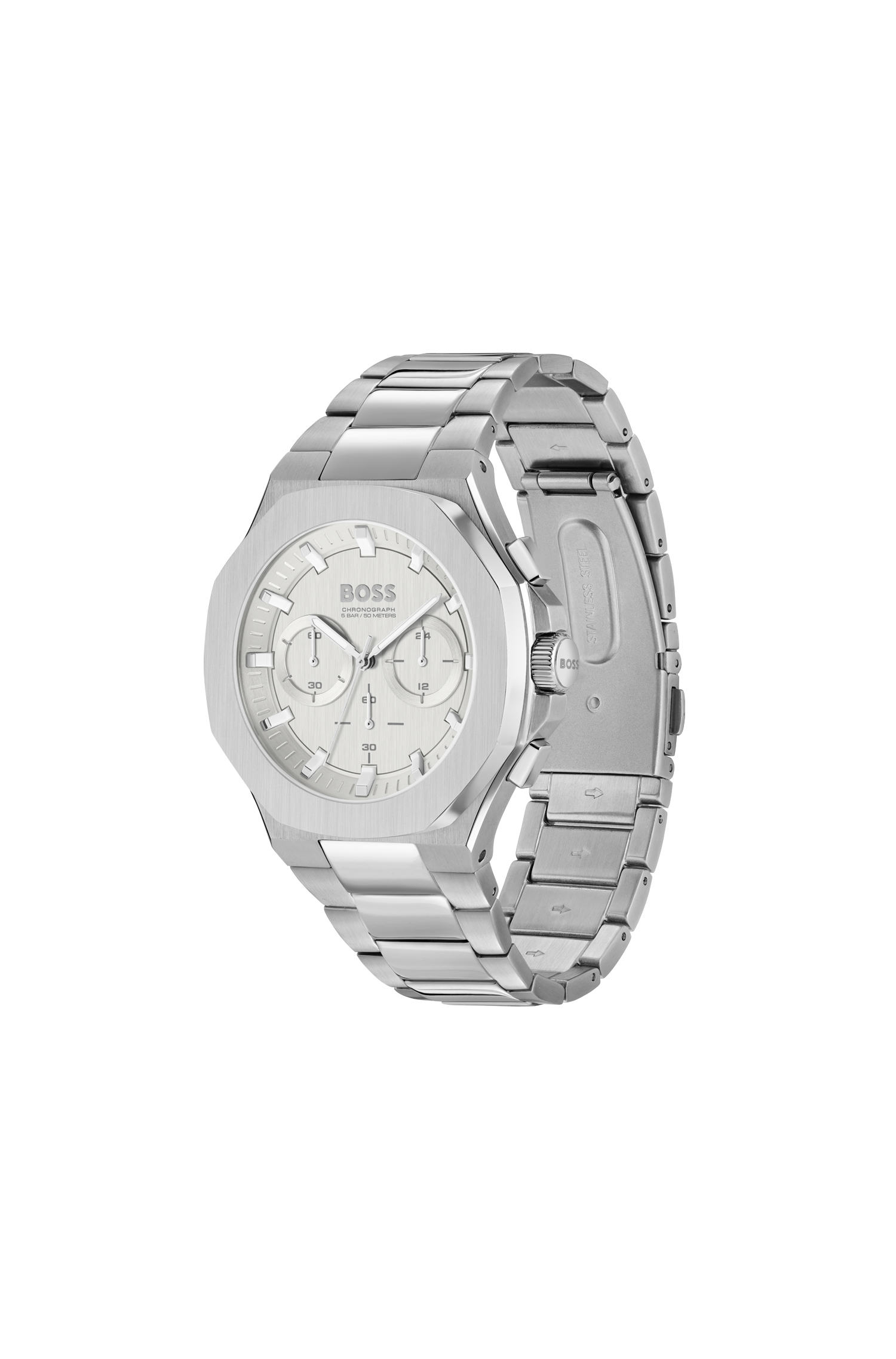 BOSS Taper Silver Dial Stainless Silver Bracelet 45mm hugo boss