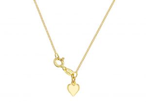 Sterling Silver Gold Plated Heart Curb Chain
