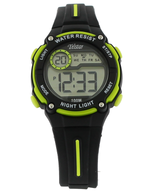 Telstar Black and Green Digital Boys Watch