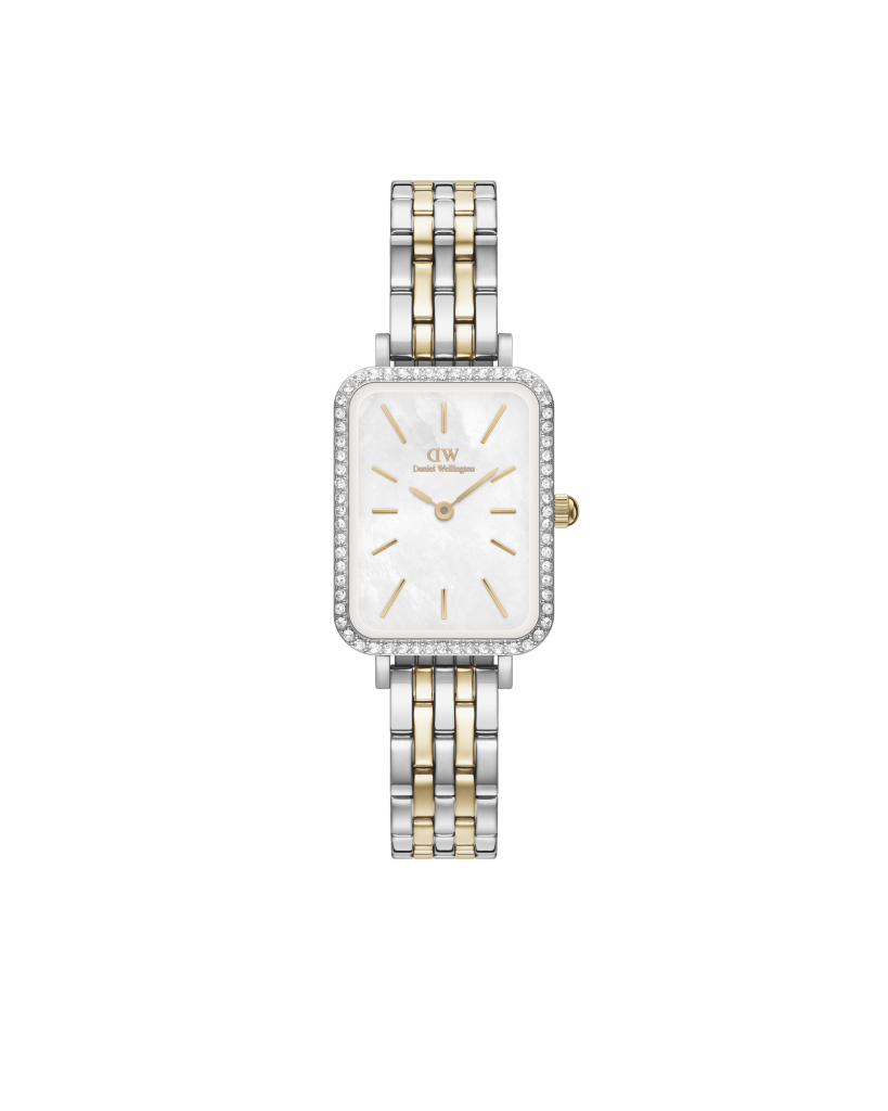 Quadro Lumine - Women's watch with silver & gold strap | DW