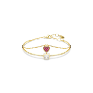 Swarovski Gold Plated Chroma Red Heart Bangle