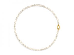 Ti Sento Pearl Necklace with Gilded Clasp