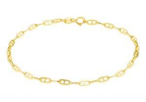 9K Gold Small Square Rambo Link Bracelet