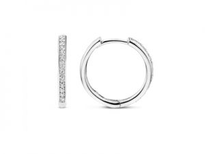 Ti Sento Medium Silver Cubic Zirconia Hoops