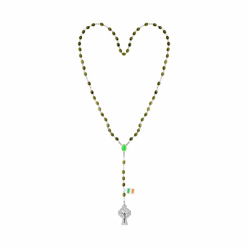 Connemara Marble Oval Bead Rosary - Fallers 