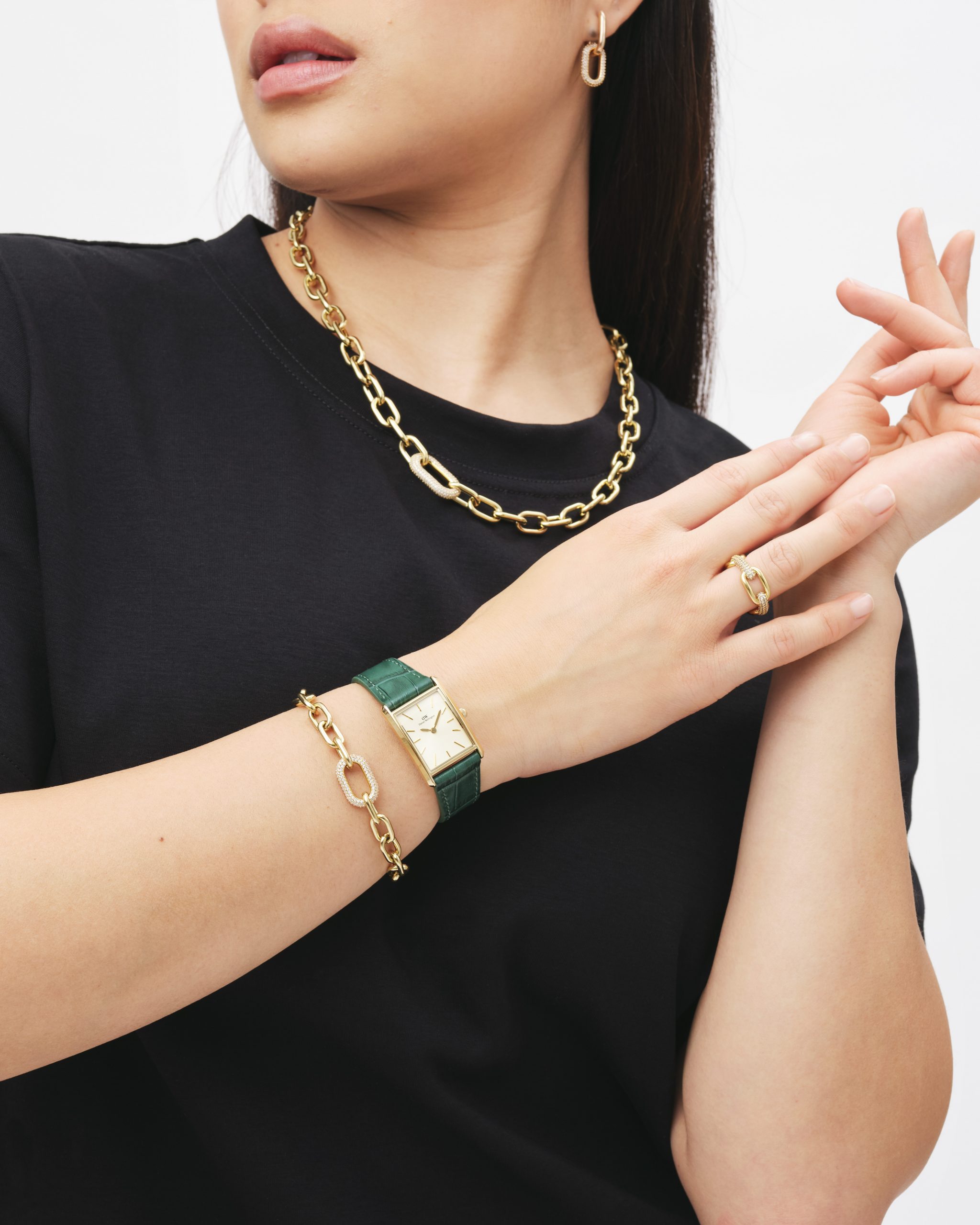 Daniel Wellington Bound Crocodile Champagne Sunray Gold - Image 5