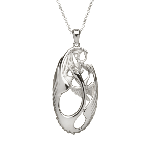 Sterling Silver Oval Children Of Lir Pendant