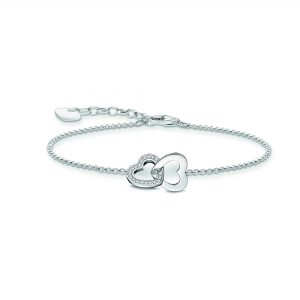 Thomas Sabo Silver Bracelet with Intertwined Hearts