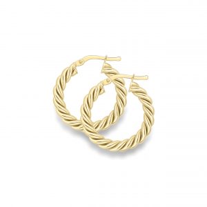 9K Gold Lined Ridge Hoops