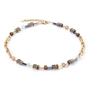 GeoCUBE® Chunky Chain necklace gold-brown