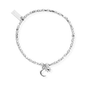 ChloBo Mini Cute Moon & Sun Bracelet in Silver