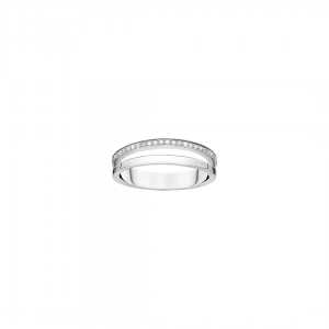 Thomas Sabo Ring double white stones silver