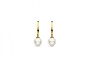 Ti Sento Two Tone Pearl Hoops