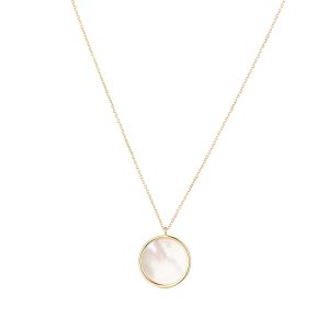 9k Mother Of Pearl Round Pendant
