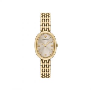 Armani Sinforna Ladies Gold Plated Oval Watch
