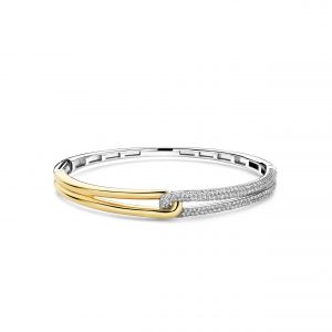Ti Sento Two Toned Gilded Knot Pave Bracelet