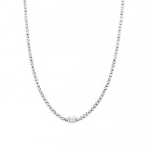 Ti Sento CZ Rub Over Tennis Necklace