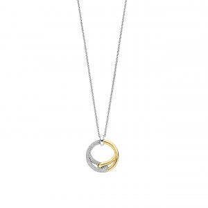 Ti Sento Gilded Cubic Zirconia and Pace Circle Pendant
