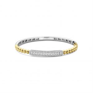 Ti Sento Gilded Cubic Zirconia Bangle