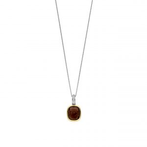 Ti Sento Gilded Brown Square Pendant
