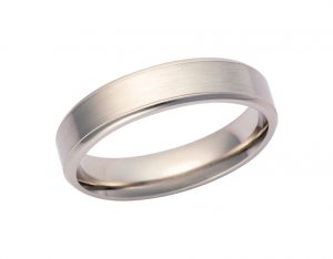 Platinum 5mm Matt Centre Polished Round Edged Band