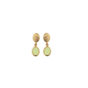 Aquaforte Acid Green Faceted Venitian Glass Drop Down Earrings