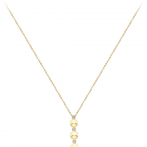 9K Yellow Gold Ball + Diamond Pendant