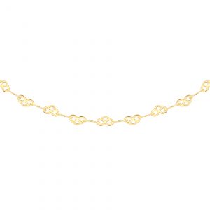 Gold Plated Heart Link Chain 18"