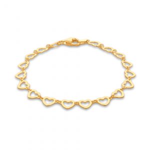 Gold Plated Cutout Heart Bracelet