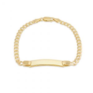 Gold Plated Flat Curb ID Bracelet
