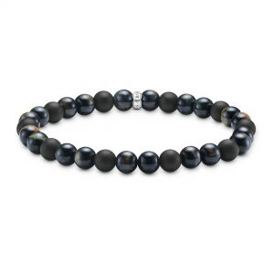 Thomas Sabo Talisman bracelet with tiger eye and obisidian beads