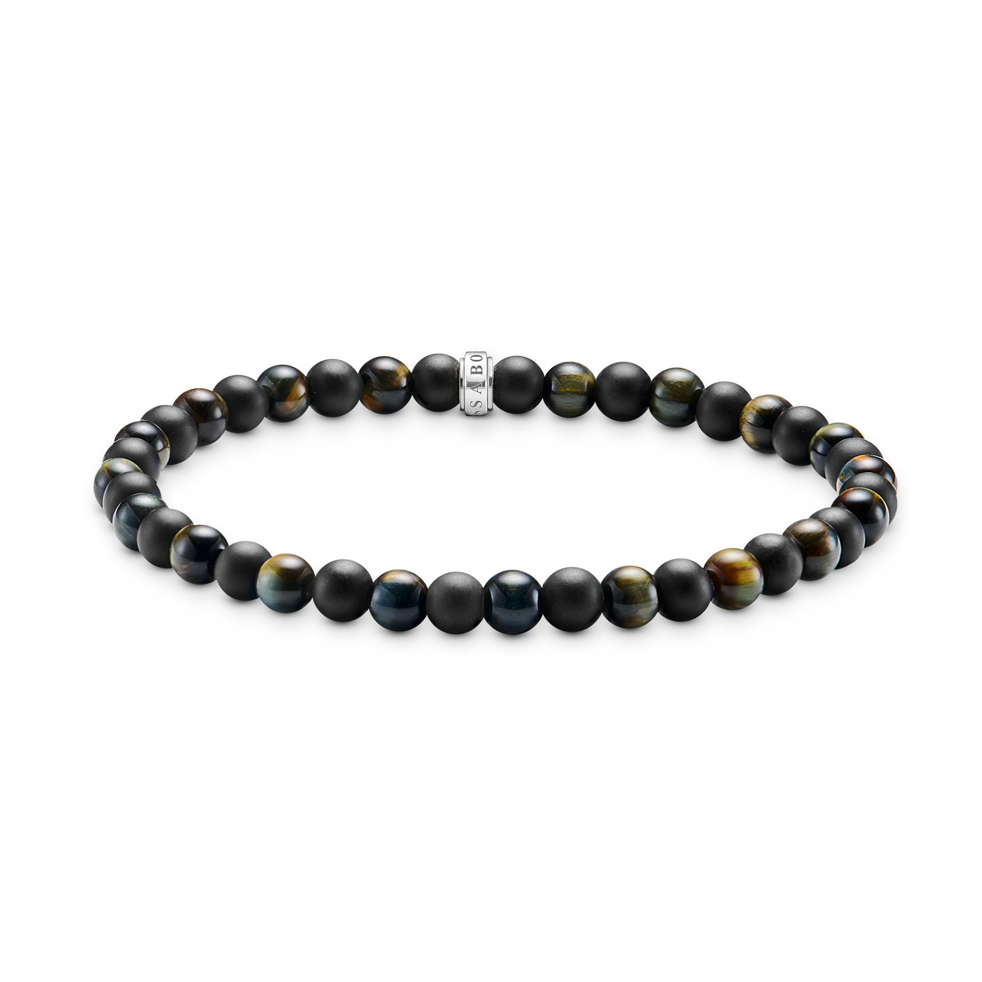Thomas Sabo Talisman bracelet with obsidian and tiger eye beads