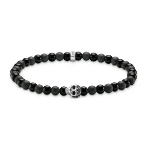 Thomas Sabo Talisman bracelet skull with obsidian beads