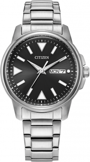 Citizen Eco Drive Garrison day Black Dial Gents Watch