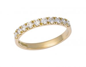 18K Yellow Gold 10 Diamond Band
