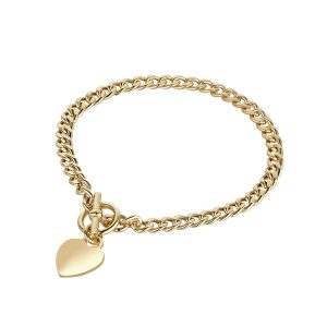 Silver Yell Curb Tiffany Style Bracelet