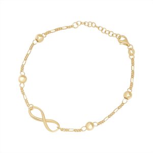 Silver Yell Infinity Figro Ball Chain Bracelet