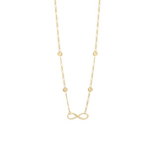Silver Yellow Infinity Figaro Ball Necklace