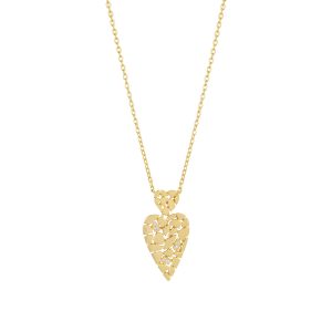 Silver Cubic Zirconia Large Broken Style Heart Pendant