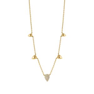 Silver Gold Tears Cubic Zirconia Tear Center Necklace