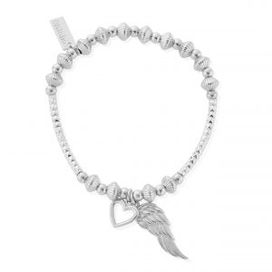 ChloBo Pattern Noodle Disc Heart And Angel Wing Bracelet