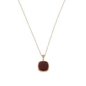Aquaforte Caramelle Reverse necklace with brandy milky glass paste