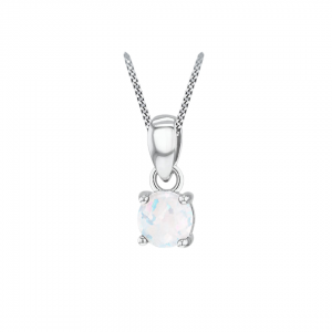 Sterling Silver White Opal Pendant