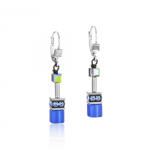 Coeur de Lion GeoCUBE Earrings in Cobalt Blue
