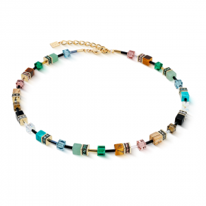 Coeur de Lion GeoCUBE Iconic Precious Art Nouveau Green Necklace