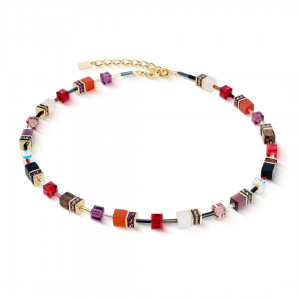 Coeur de Lion GeoCUBE Iconic Precious Red and Gold Necklace